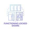 Functioning locked door concept icon