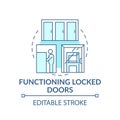 Functioning locked door concept icon Royalty Free Stock Photo