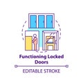 Functioning locked door concept icon