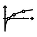 Functions and graphics lesson line icon vector illustration Royalty Free Stock Photo