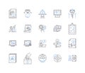 fund direction line icons collection. Investment, Portfolio, Allocation, Strategy, Management, Growth, Diversification