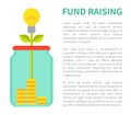 Fund Raising Bright Poster with Jar Money Box