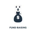 fund raising icon. financial security concept symbol design, home budget planning, return on investment, economy, savings account