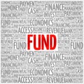 FUND word cloud collage Royalty Free Stock Photo