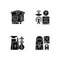 Fundamental services black glyph icons set on white space