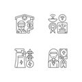 Fundamental services linear icons set