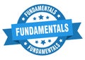 fundamentals round ribbon isolated label. fundamentals sign.