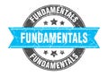 fundamentals round stamp with ribbon. label sign