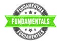 fundamentals round stamp with ribbon. label sign