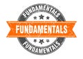 fundamentals round stamp with ribbon. label sign