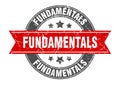 fundamentals round stamp with ribbon. label sign