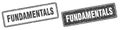 Fundamentals stamp set. fundamentals square grunge sign Royalty Free Stock Photo