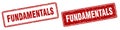 Fundamentals stamp set. fundamentals square grunge sign Royalty Free Stock Photo