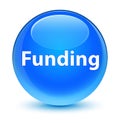 Funding glassy cyan blue round button