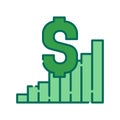 Funding sources color line icon. Pictogram for web page