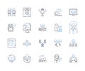Funding Sources line icons collection. Grants, Loans, Investments, Crowdfunding, Angel, Venture, Bootstrapping vector