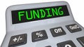 Funding Word Calculator Business Financing Loan Money