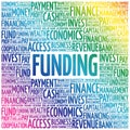 Funding word cloud collage, business concept Royalty Free Stock Photo