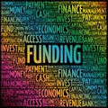 Funding word cloud collage, business concept background Royalty Free Stock Photo