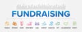 Fundraising concept vector icons set infographic background. 10 Common Funding Sources.