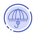 Funds, Finance, Financial, Money, Protection, Safety, Security, Support Blue Dotted Line Line Icon