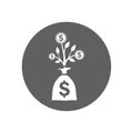 Funds, growth, mutual icon. Gray vector design Royalty Free Stock Photo