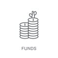 Funds linear icon. Modern outline Funds logo concept on white ba Royalty Free Stock Photo