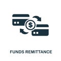 Funds Remittance icon. Monochrome sign from banking operations collection. Creative Funds Remittance icon illustration