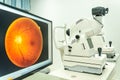 Fundus camera use for examination eye in hospital