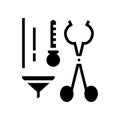 funel tongs dropper tools glyph icon vector isolated illustration Royalty Free Stock Photo