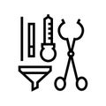 funel tongs dropper tools line icon vector isolated illustration Royalty Free Stock Photo