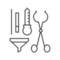 funel tongs dropper tools line icon vector isolated illustration Royalty Free Stock Photo