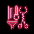 funel tongs dropper tools neon glow icon illustration Royalty Free Stock Photo
