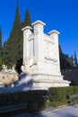 Funeral architecture on the First Cemetery of Athens Royalty Free Stock Photo