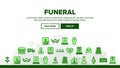 Funeral Burial Ritual Landing Header Vector