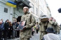 Funeral ceremony of 3 Ukrainian soldiers Kozachenko Andriy, Sarkisyan Ihor, Oliynyk Yuriy, in Lviv, Ukraine, 31 march 2022