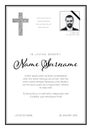 Funeral death notice card template