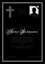 Black Funeral death notice card template