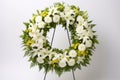 funeral floral wreath on a clean white background