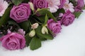 Funeral flowers in the snow on a cemetery Royalty Free Stock Photo