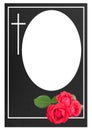 Funeral frame with red roses Royalty Free Stock Photo