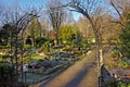 Funeral garden in `Melaten-Friedhof` cemetery, Cologne