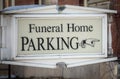 Funeral home parking sign Royalty Free Stock Photo