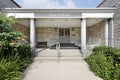 Funeral home with stone entry