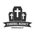 Funeral home undertaking ceremonial service. Funeral agency. Vector logo and emblem. Royalty Free Stock Photo