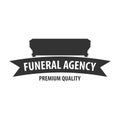 Funeral home undertaking ceremonial service. Funeral agency. Vector logo and emblem.