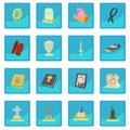 Funeral icon blue app