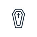 funeral icon vector from medical items concept. Thin line illustration of funeral editable stroke. funeral linear sign for use on Royalty Free Stock Photo
