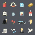 Funeral Icons Set