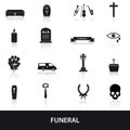 Funeral icons set eps10